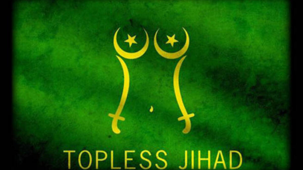 Topless Jihad crescent star