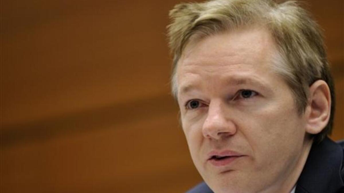 A file photo taken on November 4, 2010 shows Wikileaks founder Julian Assange attending a press conference at the Geneva Press Club in Geneva.