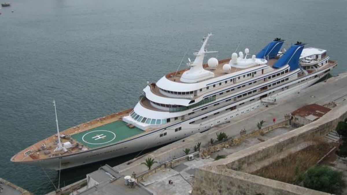 Prince Abdulaziz - King Abdullah inherited this from the late King Fahd, a Royal Yacht with Jeddah as its base.  It boasts a hospital a mosque and cinema.  50 million Euros.