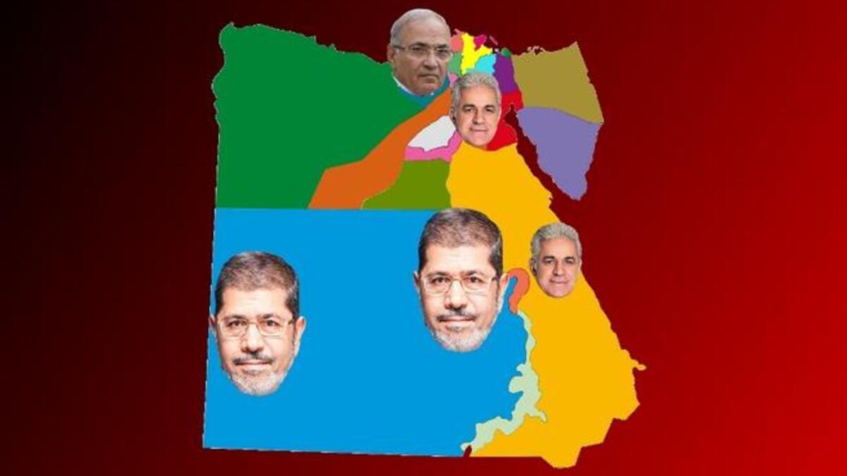 Across Egypt, Mursi, Shafiq and Sabahi took highest votes