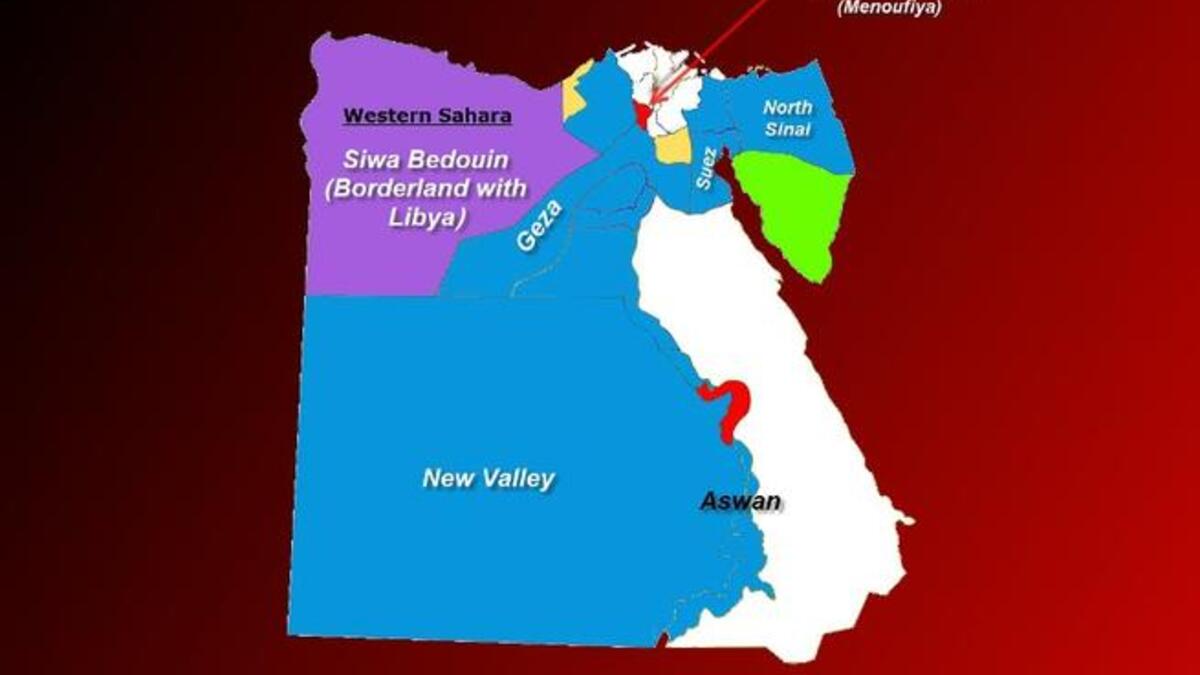 Egypt vote map: regional spread of votes