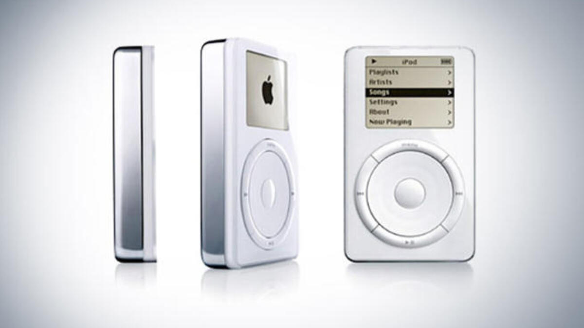 The original iPod, 2001: This first digital music player-  the forerunner to many copycats, as the MP3 players. 
This compact appendage blew the walk-man & the disc-man out of the water, and for many made running and gym sessions
with favorite playlists an altogether lighter experience. This mini Apple was a turning point for the music industry.