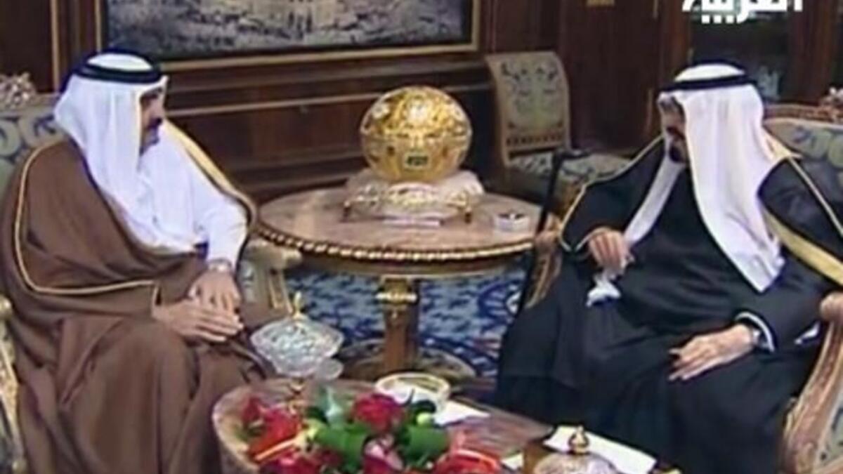 Qatari Sheikh Hamad and KSA's King Abdullah