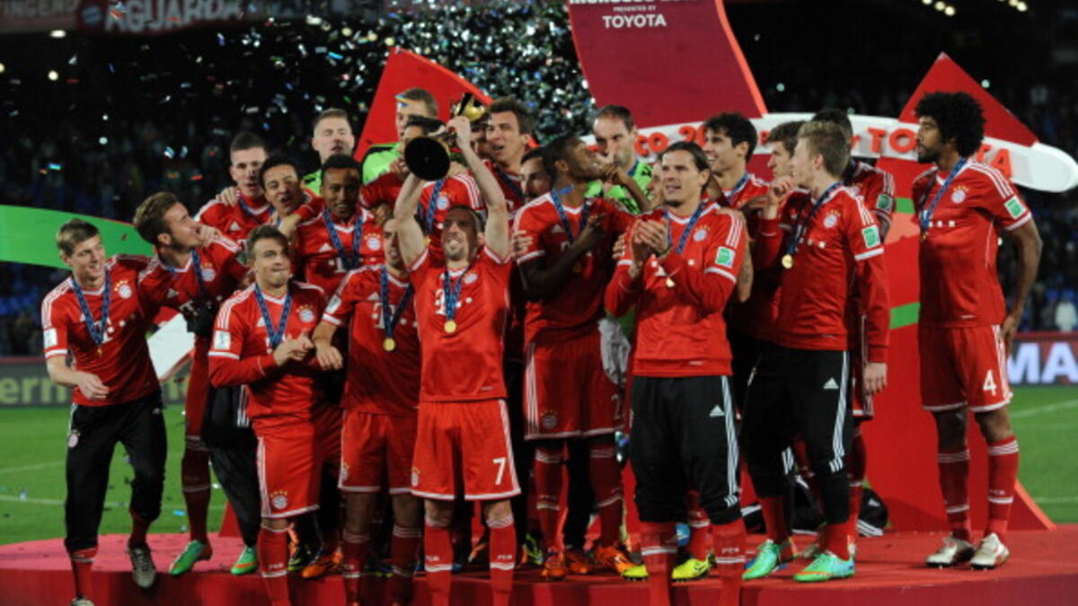 بايرن ميونيخ الألماني: وظفر باللقب مرة واحدة عام 2013.