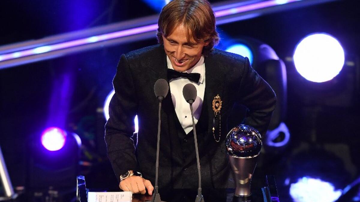 المركز الأول: لاعب الوسط الكرواتي لوكا مودريتش (ريال مدريد) بنسبة 29.95%