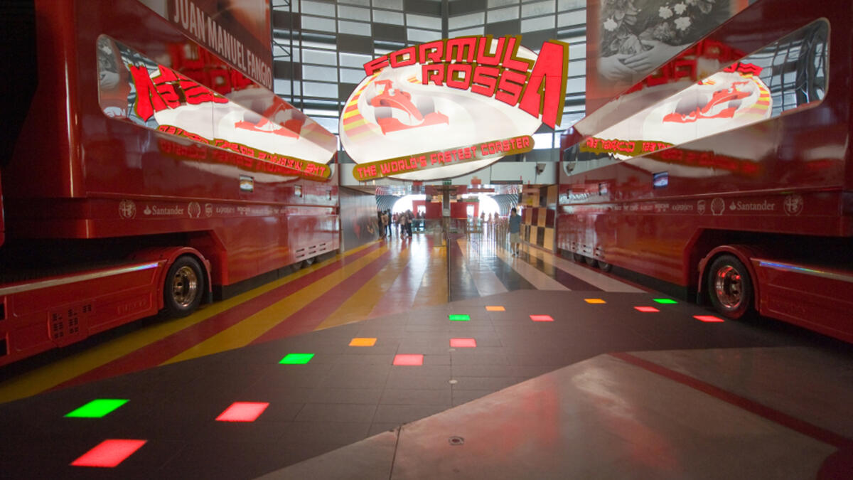 Entrance to the world's fastest roller coaster in Ferrari world theme park. (Shutterstock/ File Photo)