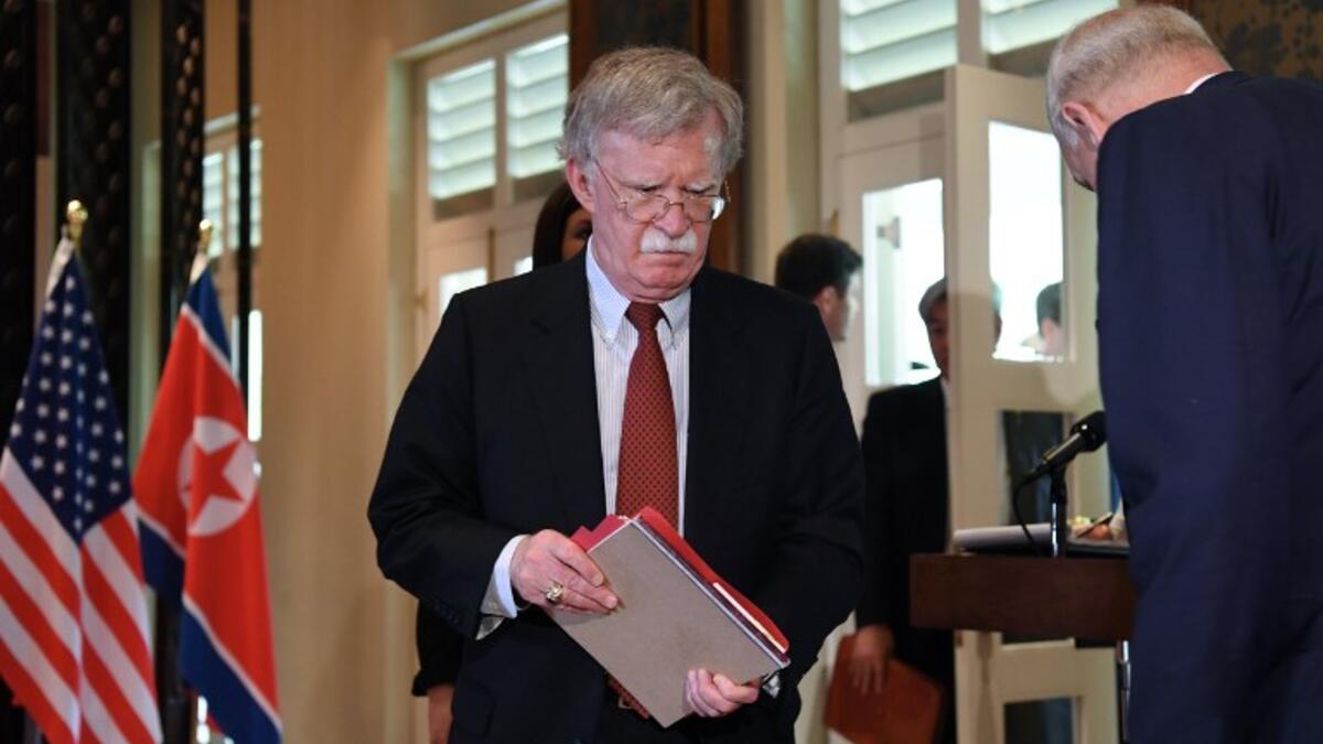 US National Security Advisor John Bolton arrives for a signing ceremony between North Korea's leader Kim Jong Un and US President Donald Trump during their historic US-North Korea summit, at the Capella Hotel on Sentosa island in Singapore on June 12, 2018. (SAUL LOEB / AFP)