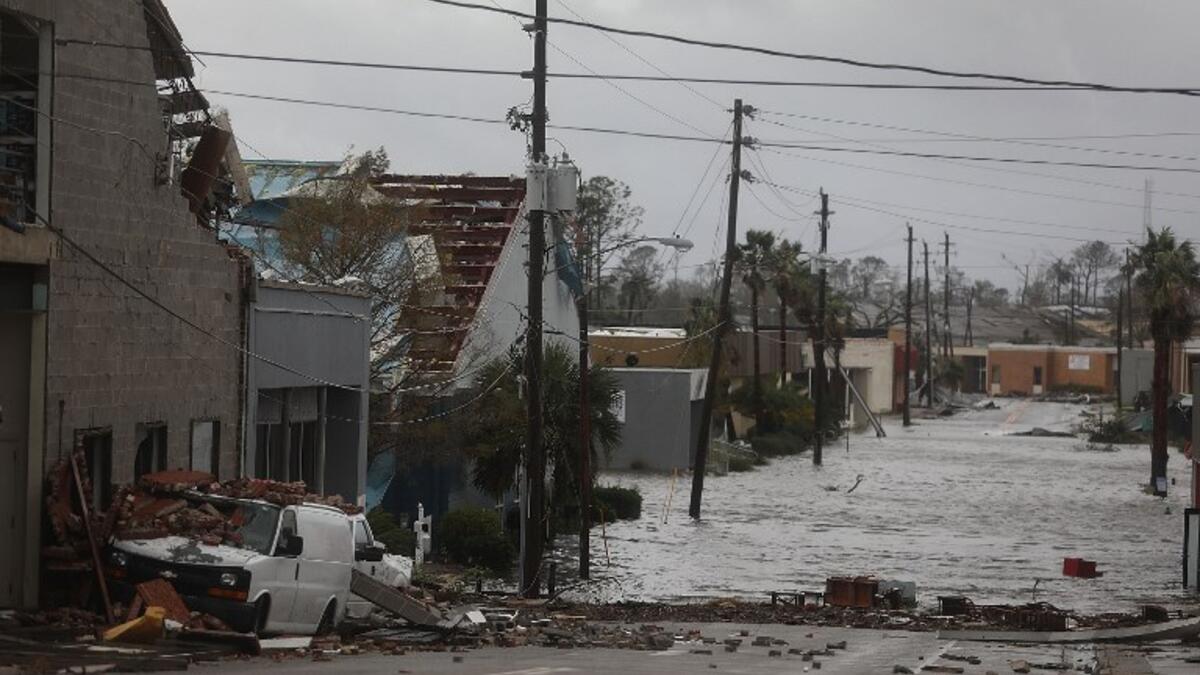 The hurricane hit the Florida Panhandle as a category 4 storm. (Joe Raedle/Getty Images/AFP)