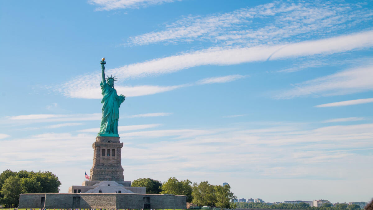 The Statue of Liberty is a colossal neoclassical sculpture on Liberty Island in New York Harbor, United States. (Shutterstock/ File Photo)