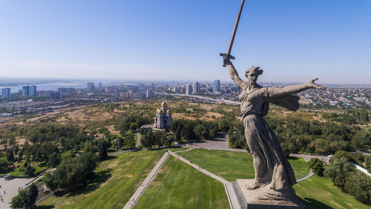 Rodina Mat: Located in Kiev. The Rodina Mat statue is symbolic model made during World War II to mobilize the Russian people in the then Soviet Unions. (Shutterstock/ File Photo)