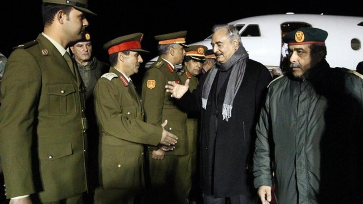 The Future:

The UN is increasingly concerned that Haftar might become a hindrance to the formation of a unified Libyan government. With the support of Russia and other powerful nations, it is unclear whether Haftar will capitulate and pledge his support for a new government which excludes him from any position of real power. 

(Photo: AFP)