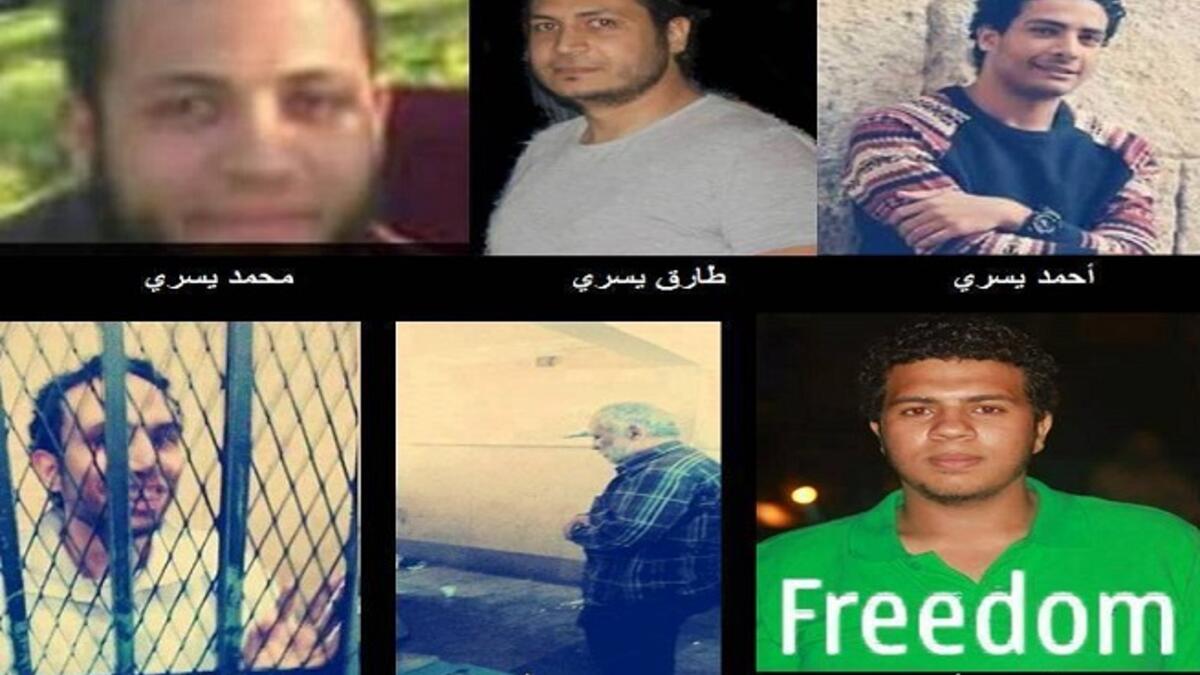 119 حالة اخفاء قصري: وهم الأشخاص الذين اختطفتهم أو اعتقلتهم قوات الأمن ولم يمثلوا أمام النيابة ولم يُستطع زيارتهم أو معرفة أماكنهم بعد 48 ساعة من غيابهم، البعض يكتشف بعد ذلك في المحاكم أو السجون أو جثةً مرمية تصحبها رسالة اتهام بالارهاب.