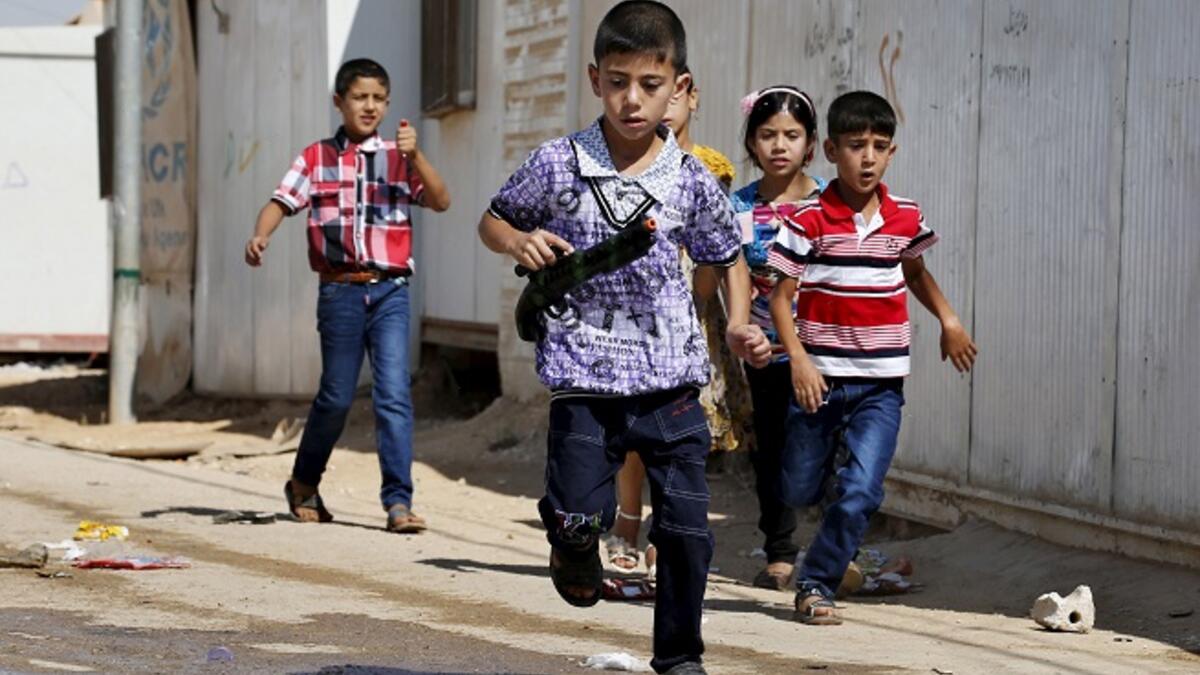 الأطفال في مخيم الزعتري في الأردن