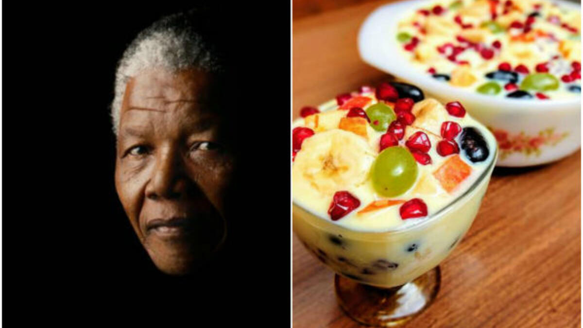 كان زعيم جنوب إفريقيا الراحل "نيلسون مانديلا" مُحبًا لتناول المثلجات والكاستر، خاصة تلك المُتناثر فوقها قطع الفواكه، كما كان يحب تناول حساء السبانخ بزبدة الفول السوداني.