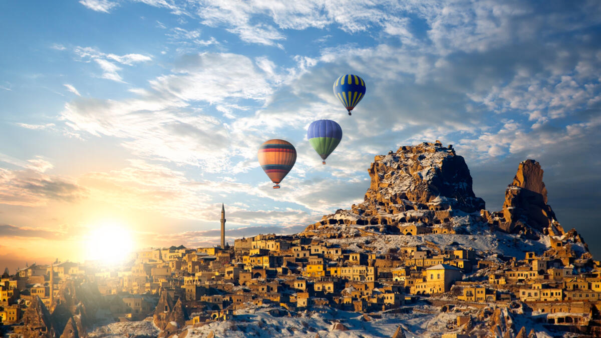 Hot air balloon flying over spectacular Cappadocia (Shutterstock/File Photo)