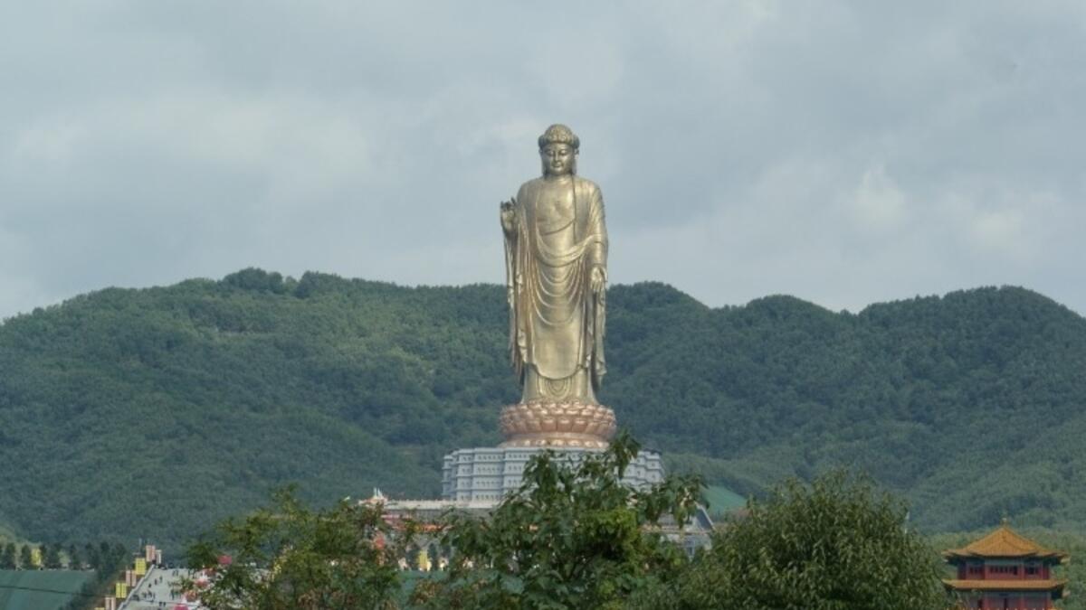 China's Spring Temple Buddha is the largest statue in the world. Construction of the Spring Temple Buddha was planned soon after the Bamiyan Buddhas were blown up by the Taliban in Afghanistan early this century. (Wikipedia)