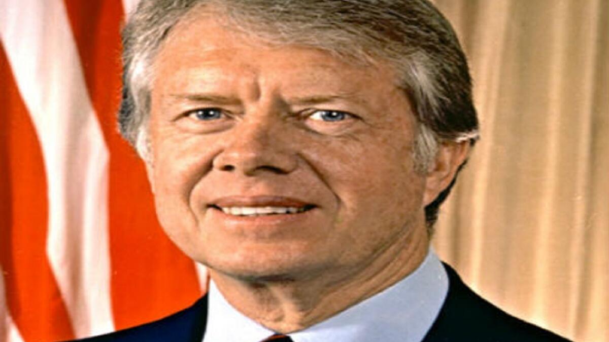 جيمي كارتر رئيس الولايات المتحدة التاسع والثلاثون وذلك في الفترة من 1977 إلى 1981. من الحزب الديمقراطي. تميّزت فترة رئاسته بعودة منطقة قناة بنما إلى بنما وتوقيع اتفاقيات كامب ديفيد للسلام في الشرق الأوسط.