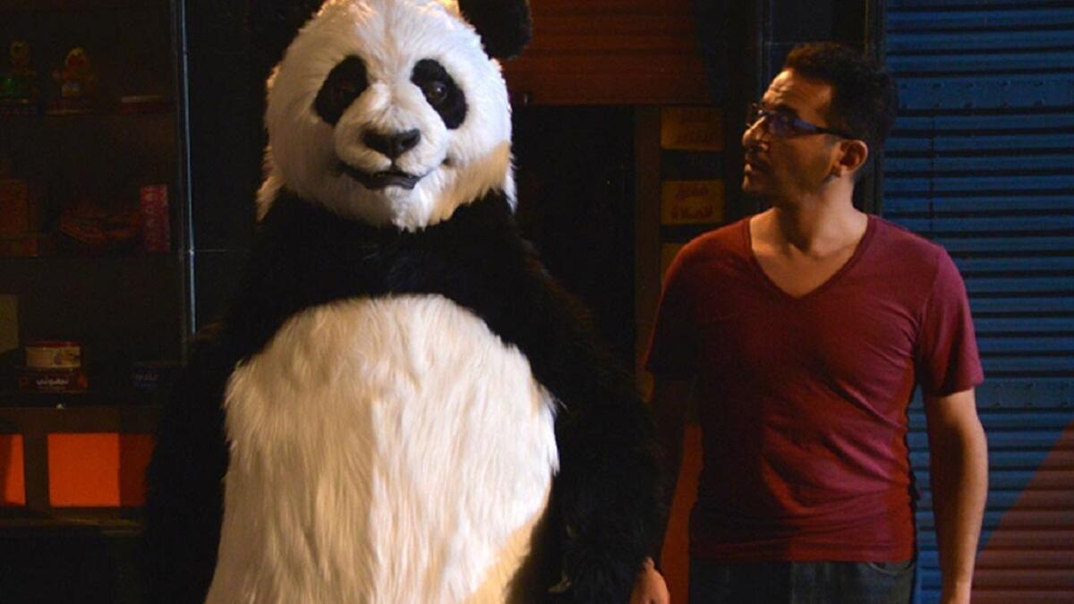 فيلم "صنع في مصر" في 2014 الذي جسد فيه حلمي شخصية شاب يمتلك محل لعب أطفال يضيق ذرعاً من كثرة ثرثرة دمية "باندا" لديه في المحل ما يدفعه لوقف شريحة الكلام للدمية، وهو مقتبس من الفيلم الأميركي Ted بطولة الممثل مارك والبيرج، الذي عرض في عام 2012.