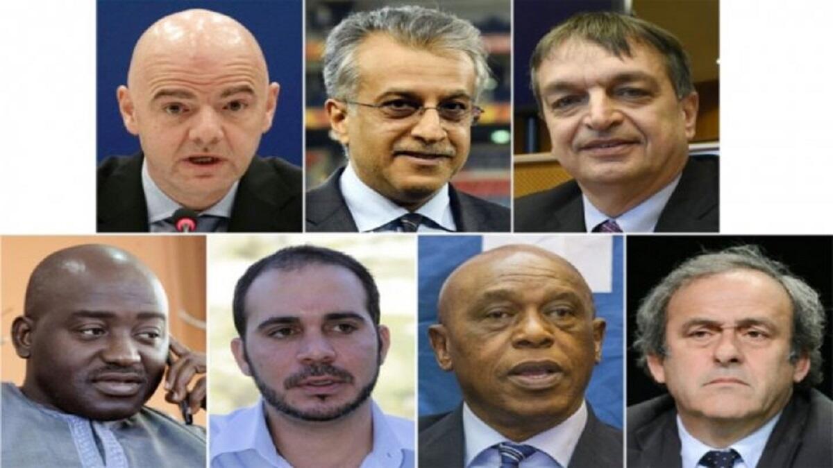 أعلنت اللجنة الانتخابية لرئاسة الاتحاد الدولي لكرة القدم فيفا اعتماد 5 مرشحين بعد استبعاد الفرنسي والليبيري. والمرشحون هم:الأردني الأميرعلي بن الحسين،البحريني الشيخ سلمان بن إبراهيم آل خليفة،الفرنسي جيروم شامباني،السويسري جياني اينفانتينو والإفريقي طوكيو سيكسويل