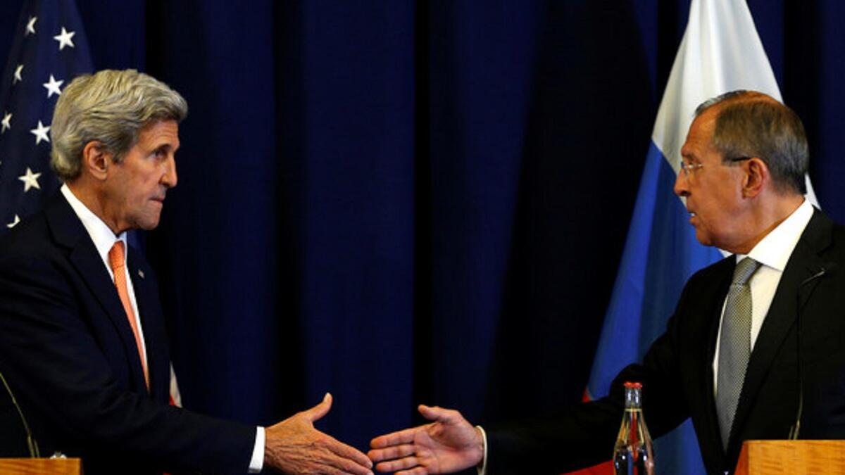 روسيا والولايات المتحدة أجريتا محادثات في جنيف يومي السبت والأحد لبحث إمكانية التوصل إلى اتفاق يسمح للمدنيين ومسلحي المعارضة بالخروج من حلب.