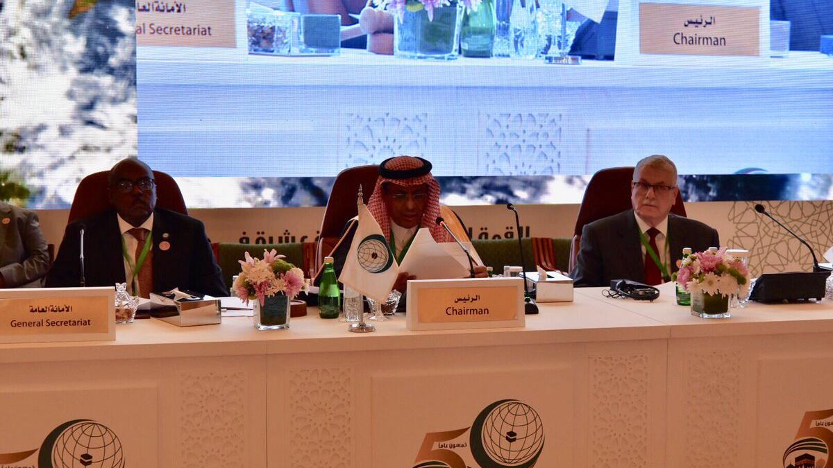 Speech of the Chair of the 14th Session of the Islamic Summit was delivered by the representative of Saudi Arabia at the opening session of the Preparatory Senior Officials’ Meeting for the OIC Makkah Summit (Twitter)