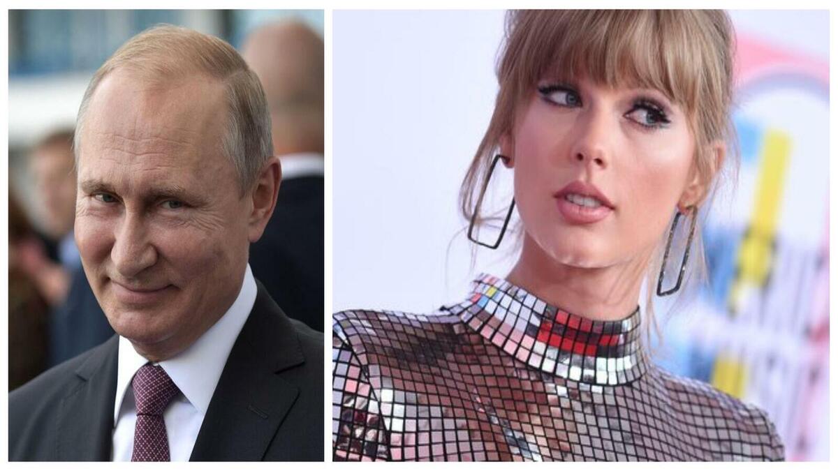 (المركز العاشر) قائمة الرجال: الرئيس الروسي بوتين / قائمة النساء: المغنية تايلور سويفت.