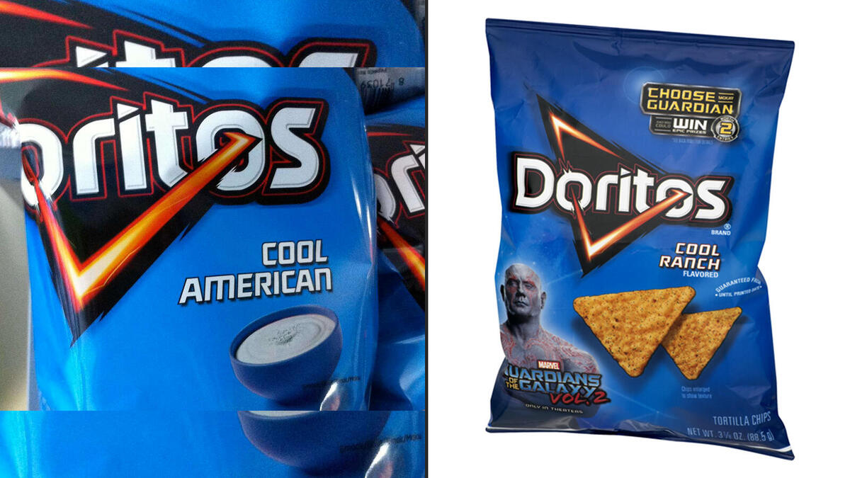 7. Doritos: Cool ranch flavor/Cool American flavour