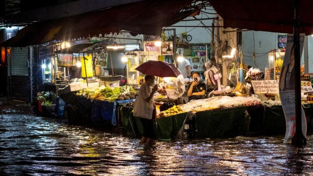 Heavy Rain Floods Streets of Thailand