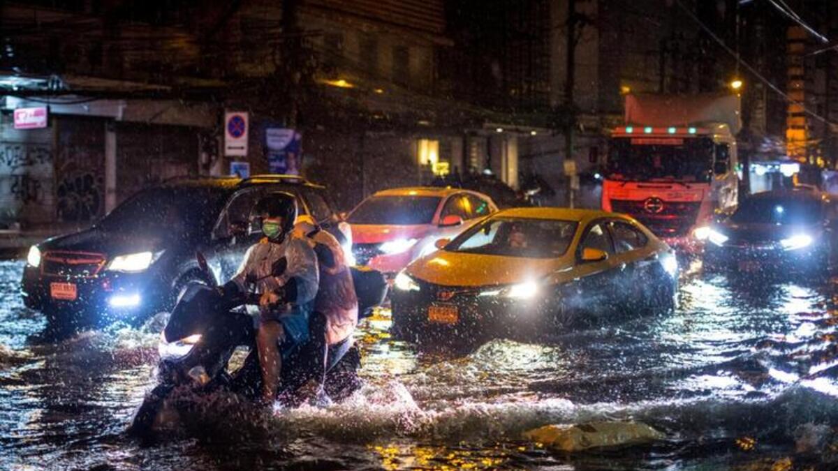 Heavy Rain Floods Streets of Thailand