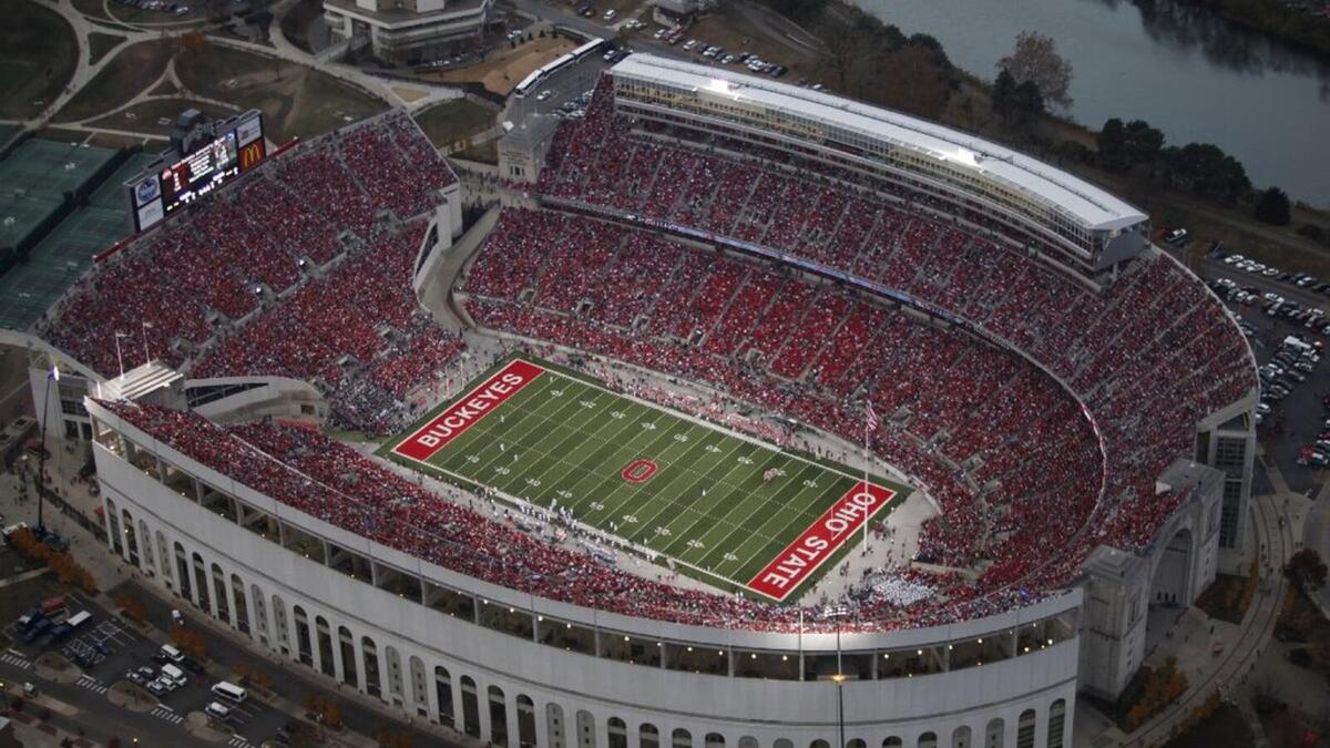 7 - ملعب أوهايو في كولومبوس أوهايو بالولايات المتحدة بسعة 102.082 متفرجاً