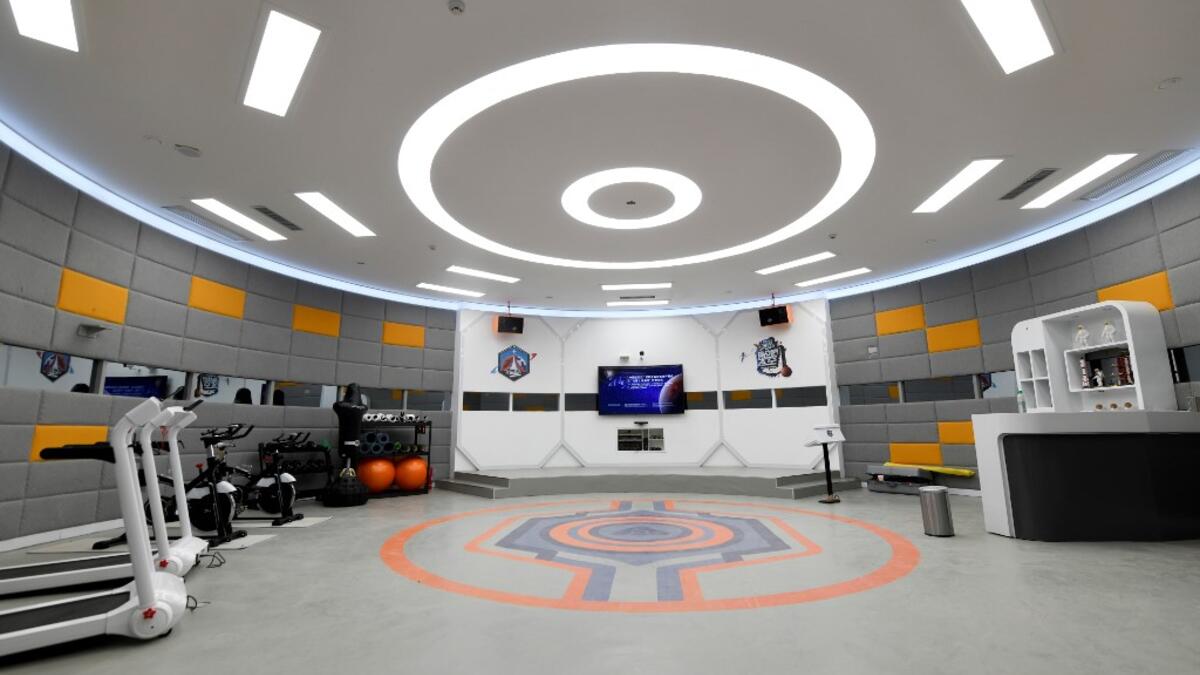 This picture shows an interior view at "Mars Base 1", a C-Space Project, in the Gobi desert, some 40 kilometres from Jinchang in China's northwest Gansu province on April 17, 2019. WANG ZHAO / AFP