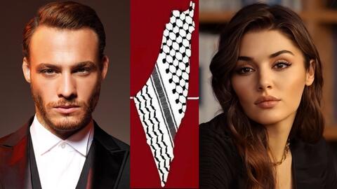 Kerem Bürsin and Hande Erçel Break Their Silence On Palestine.. Pictures