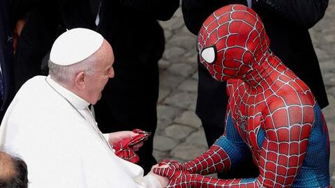 Spider-Man Greeted by Pope Francis at the Vatican 