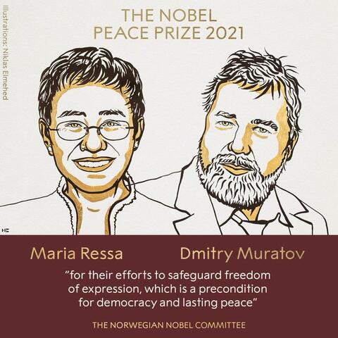 Journalists Maria Ressa and Dmitry Muratov Win 2021 Nobel Peace Prize