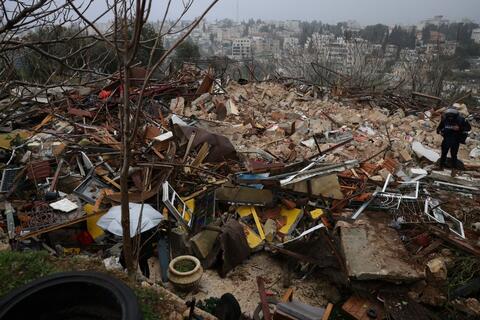 Israeli Bulldozers Demolish The Palestinian Salhiyeh Home in Sheikh Jarrah