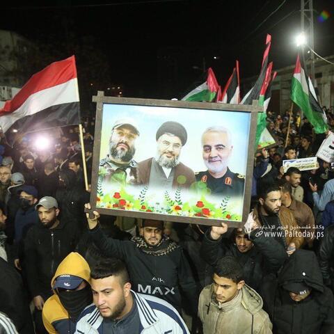 صور سليماني ونصر الله والحوثي في غزة.. وضجة في السعودية