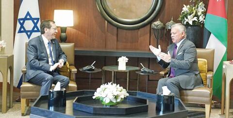 Jordan's King Abdullah Tells Israeli President Herzog of The Need For Peace