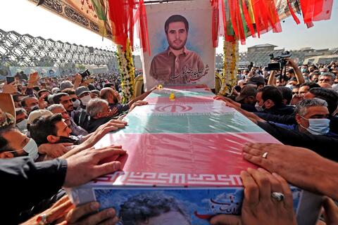 Funeral Held For IRGC Colonel Hassan Sayyad Killed in Tehran