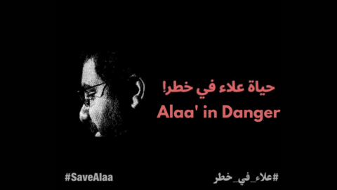 British Egyptian Alaa Abdel-Fattah on the 44 Day of Hunger Strike