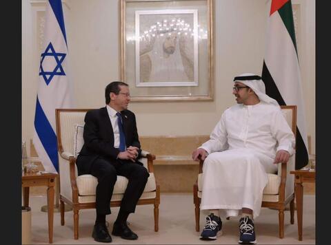 الرئيس الاسرائيلي في ابو ظبي بعد المنامة