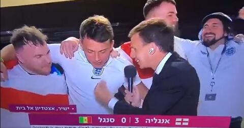 England fan chants 'free Palestine' on Israeli TV