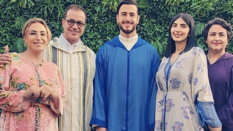 Saad Lamjarred celebrates his parole with his family