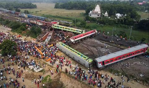 Drone footage of India train crash released