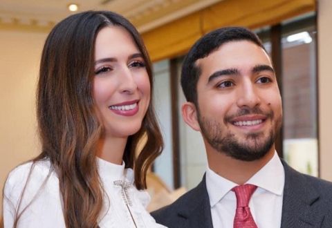 الصور الأولى من عقد قران طارق جودة ابن الأميرة سمية في قصر بسمان