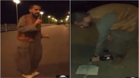 مصري يدوس على القرآن الكريم ويسكب الخمر عليه.. وهذا ما قاله عن سلوان موميكا