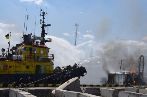 Russian missiles attack Odesa port facilities 