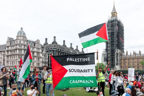 هل رُفع علم طالبان في مظاهرة مؤيدة لفلسطين في أمريكا؟