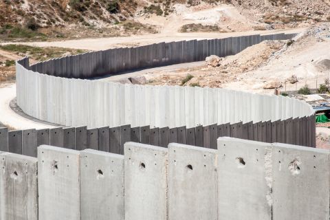 Sudden appearance of concrete barriers at Rafah crossing's Egyptian gate