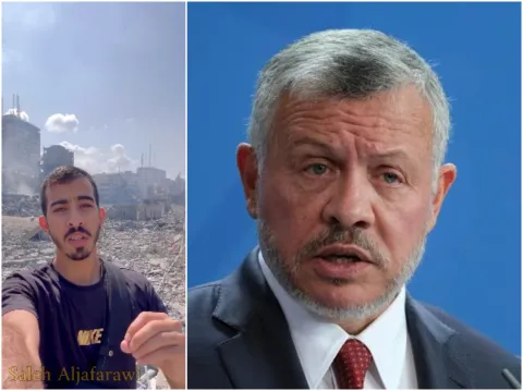 الناشط صالح الجعفراوي يحتفل بيوم ميلاده وسط أنقاض غزة