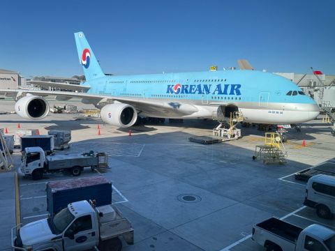 Korean Air aircraft crashes Cathay Pacific plane
